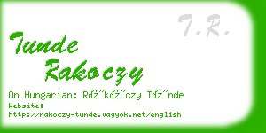 tunde rakoczy business card